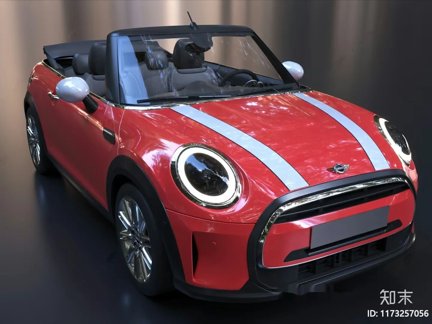 Red Convertible Car 3D Model – 12470 – VRAY Render