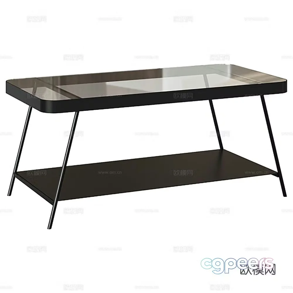 Square coffee table glass coffee table 3d model
