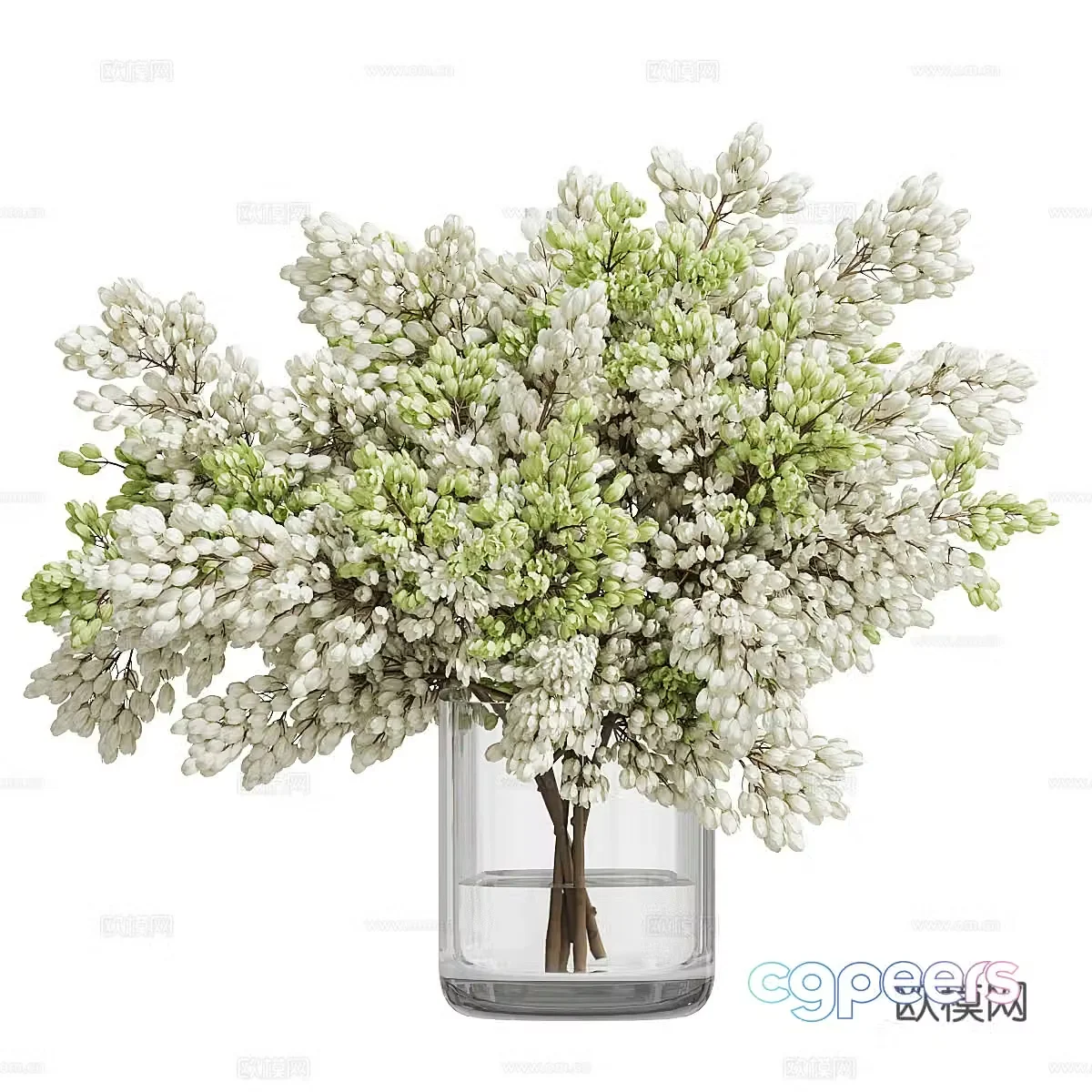 Modern vase flower art 3d model
