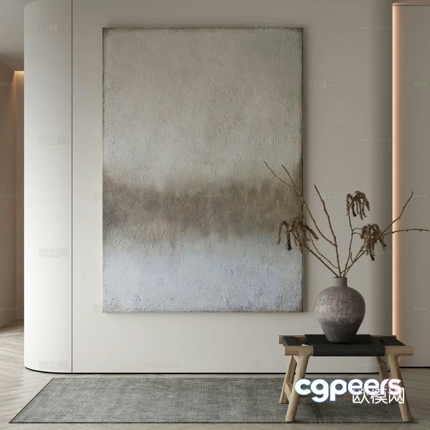 Modern decorative painting texture painting abstract painting 3d model