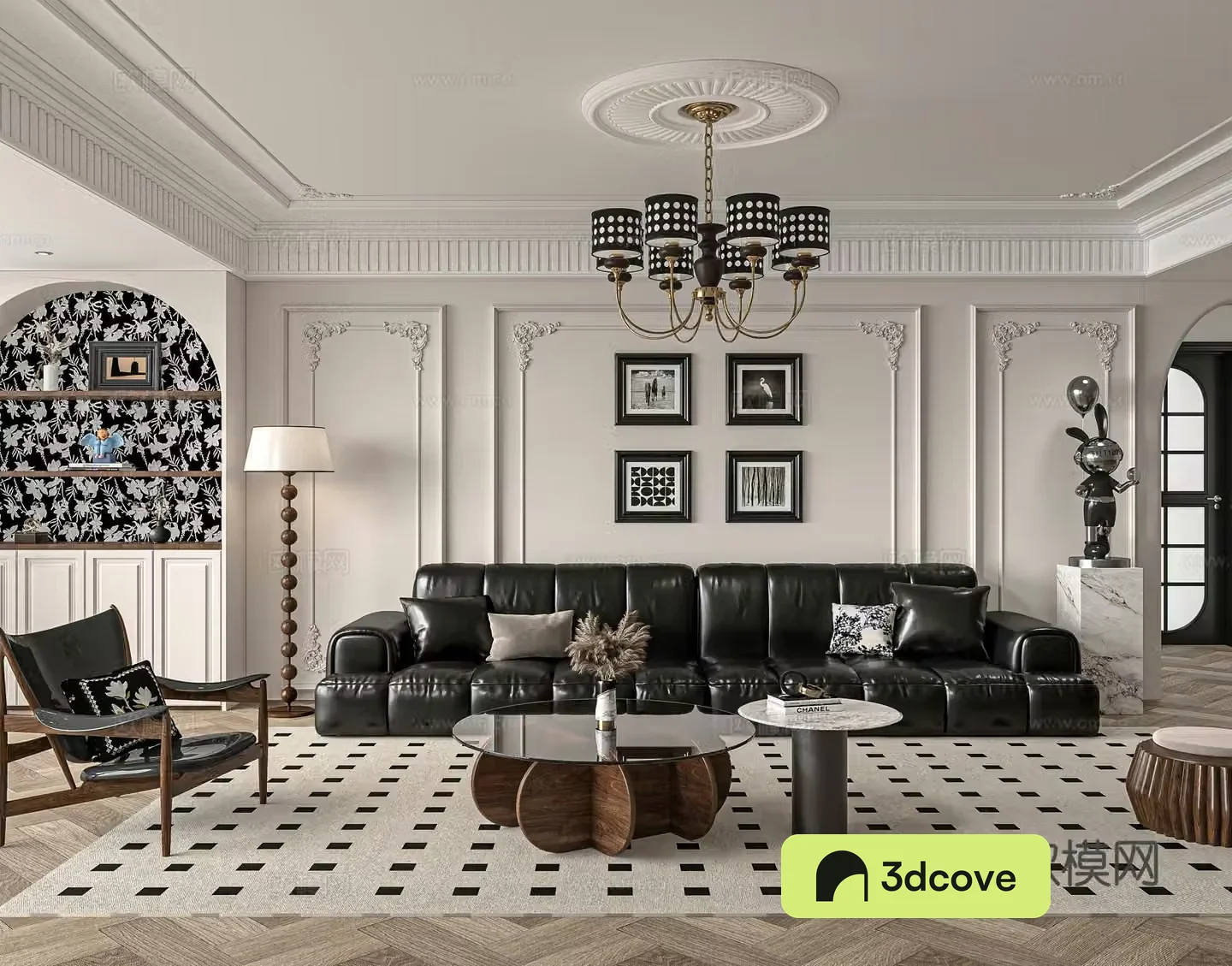 French retro living room sofa combination