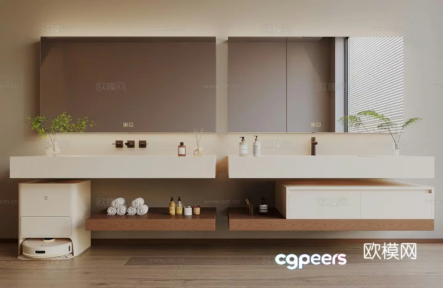 Modern bathroom cabinet 3d model