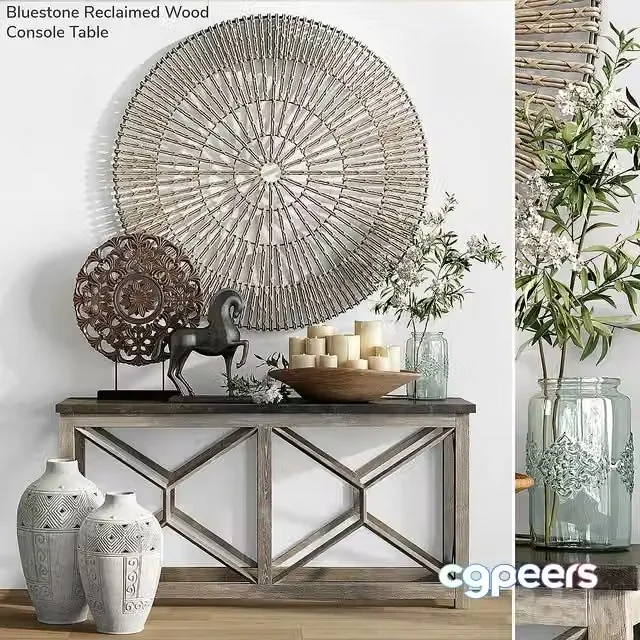 3ds Max Free – Pottery Barn BLUESTONE RECLAIUMED WOOD CONSOLE TABLE