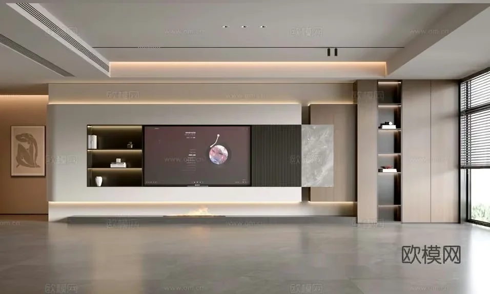 Modern Living Room 3D Model – 4604 – VRAY Render