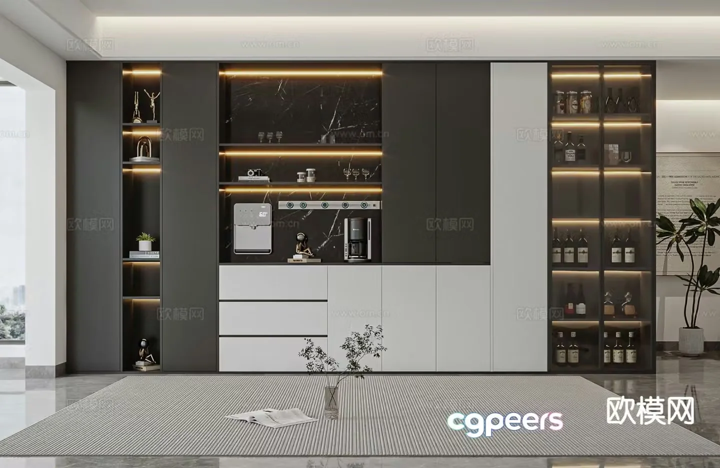Modern wine cabinet sideboard 3d model