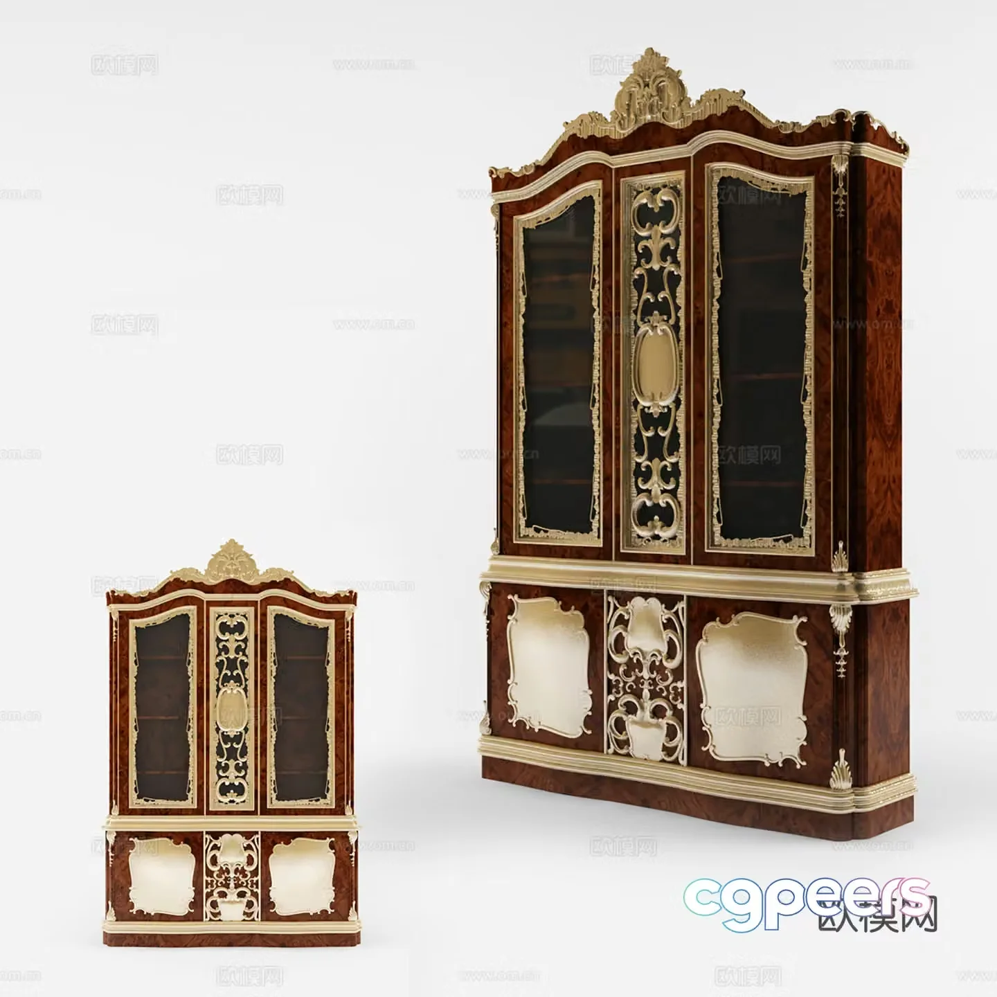 European style storage cabinet sideboard cupboard wine cabinet 3d model