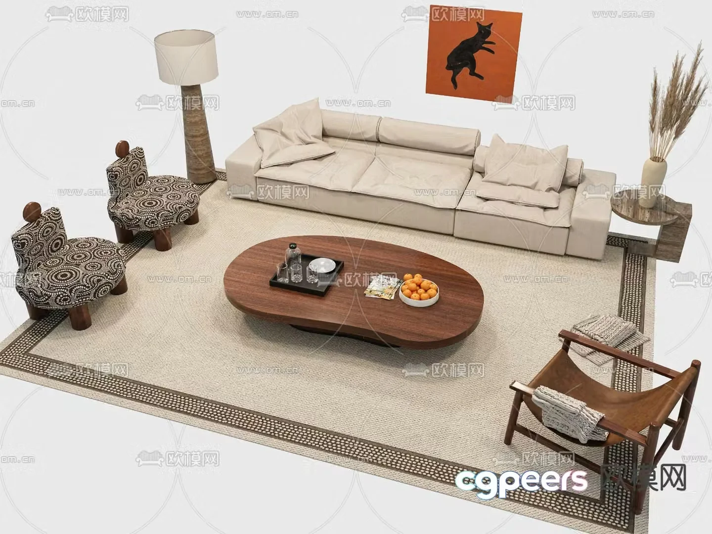 Medieval style sofa modular sofa 3d model
