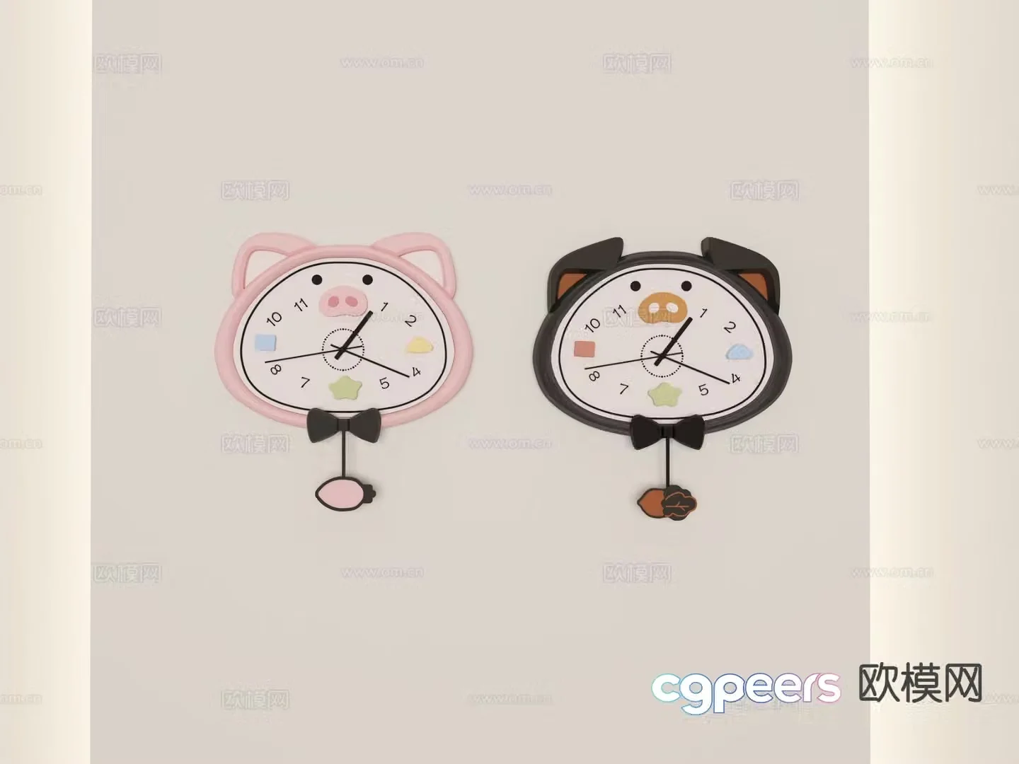 Modern children’s wall clock clock 3d model