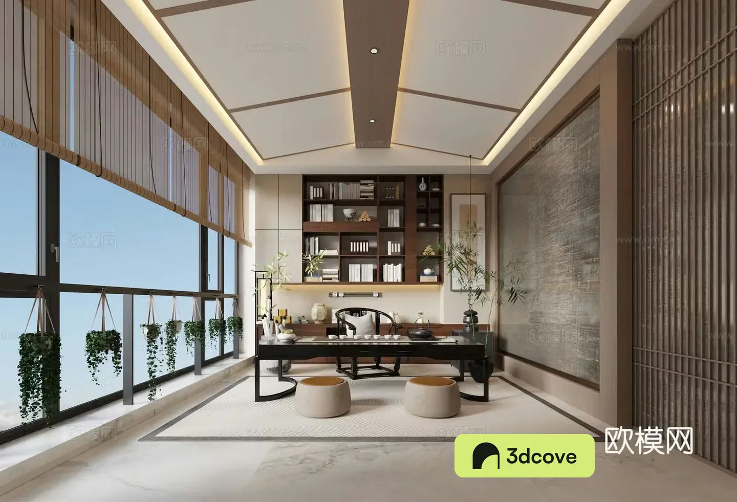 New Chinese style tea room modern tea room luxury house