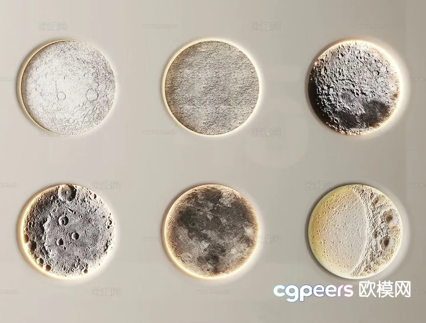Moon wall lamp planet decorative lamp bedside lamp plaster lamp 3d model