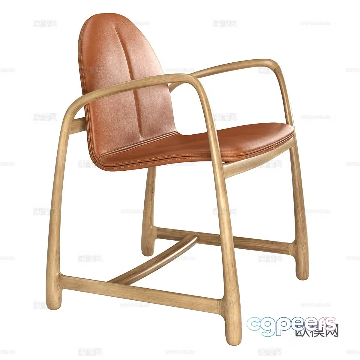 Nordic chair leisure chair 3d model