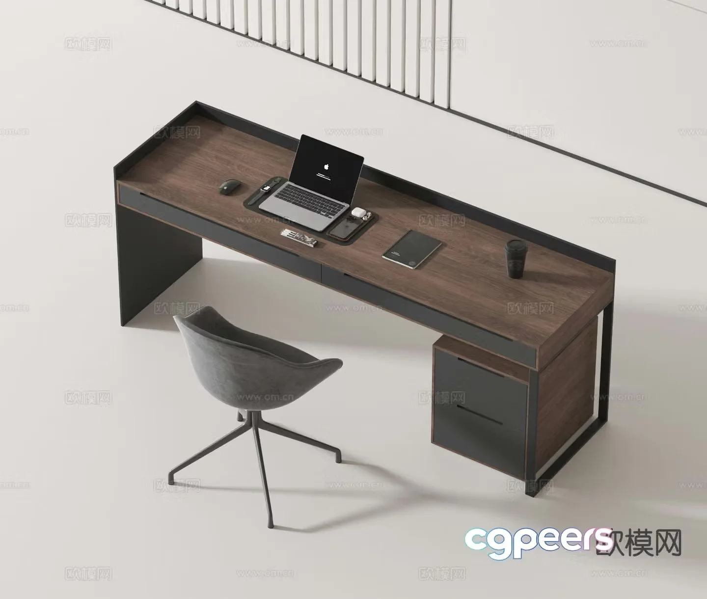 Italian style office desk desk 3d model
