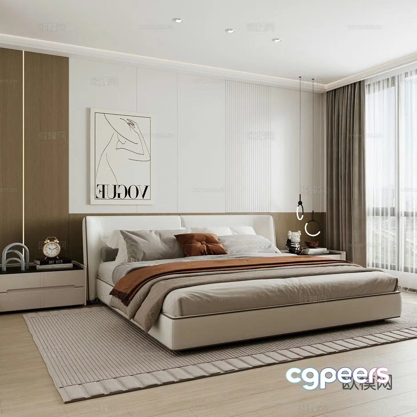 Modern home bedroom Modern bedroom Italian bedroom Simple bedroom Italian bed 3d model
