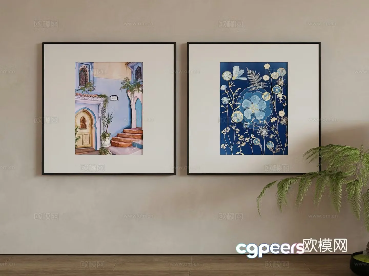Modern Wasabi Hanging Painting Oil Painting 3D Model