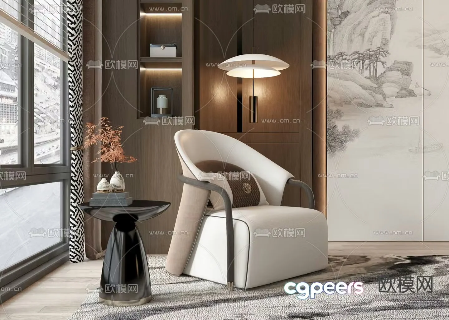 Single sofa leisure sofa 3d model