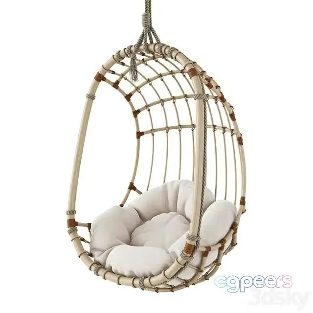 3ds Max Free – Cocoon chair with wooden structure
