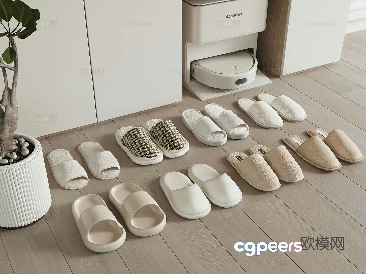 Modern slippers 3d model