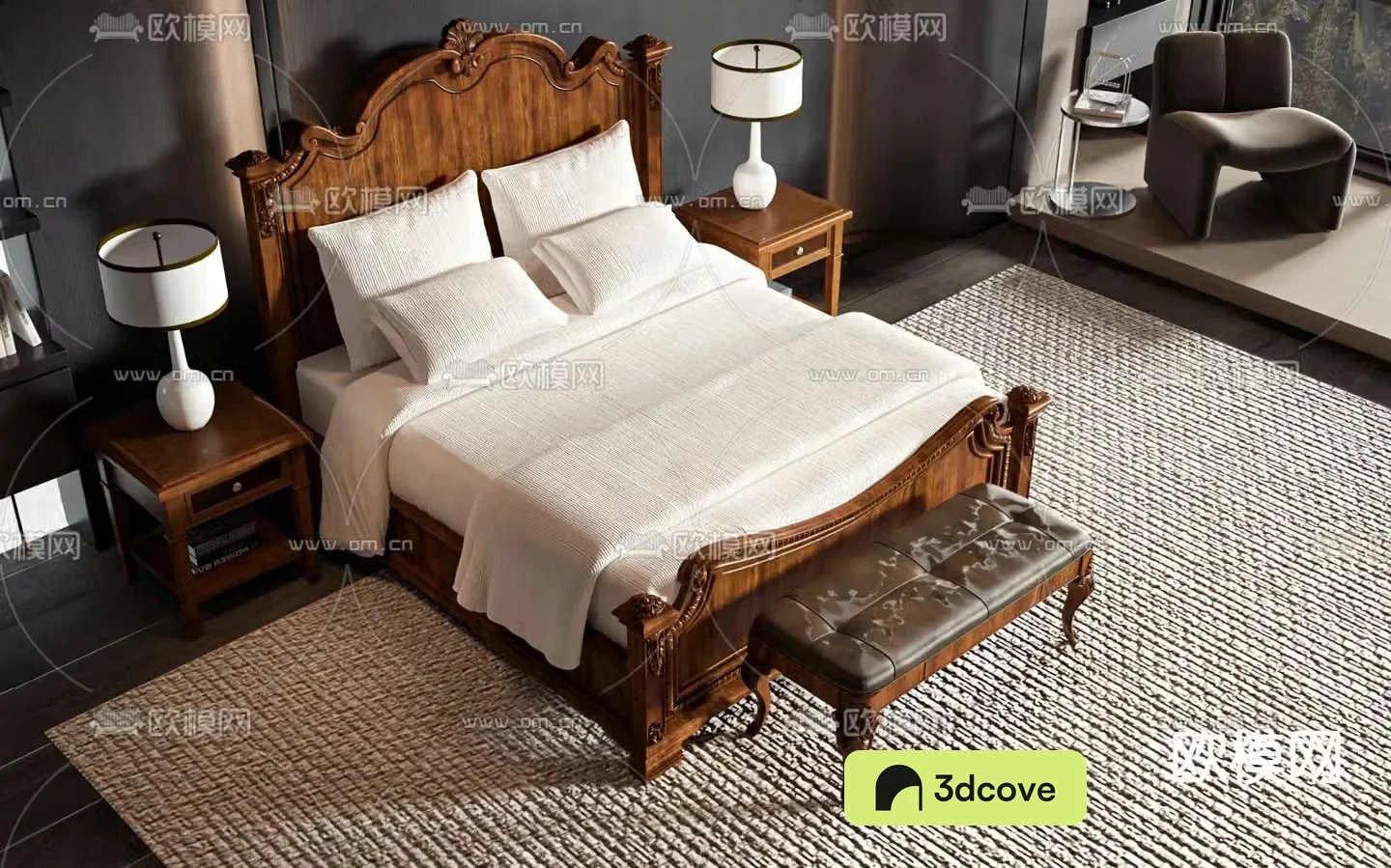 American style double bed commercial bed