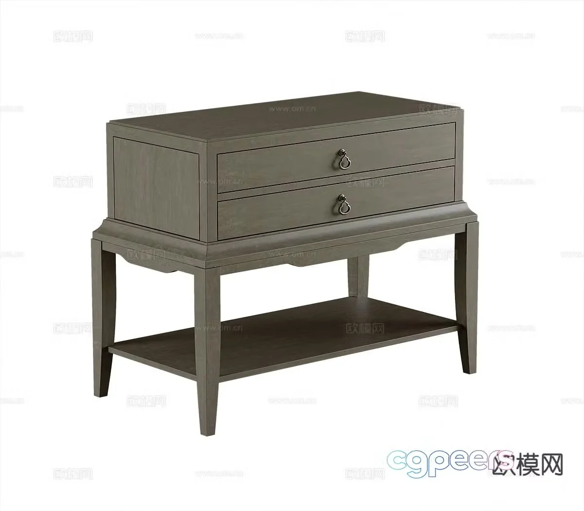 American bedside table 3d model