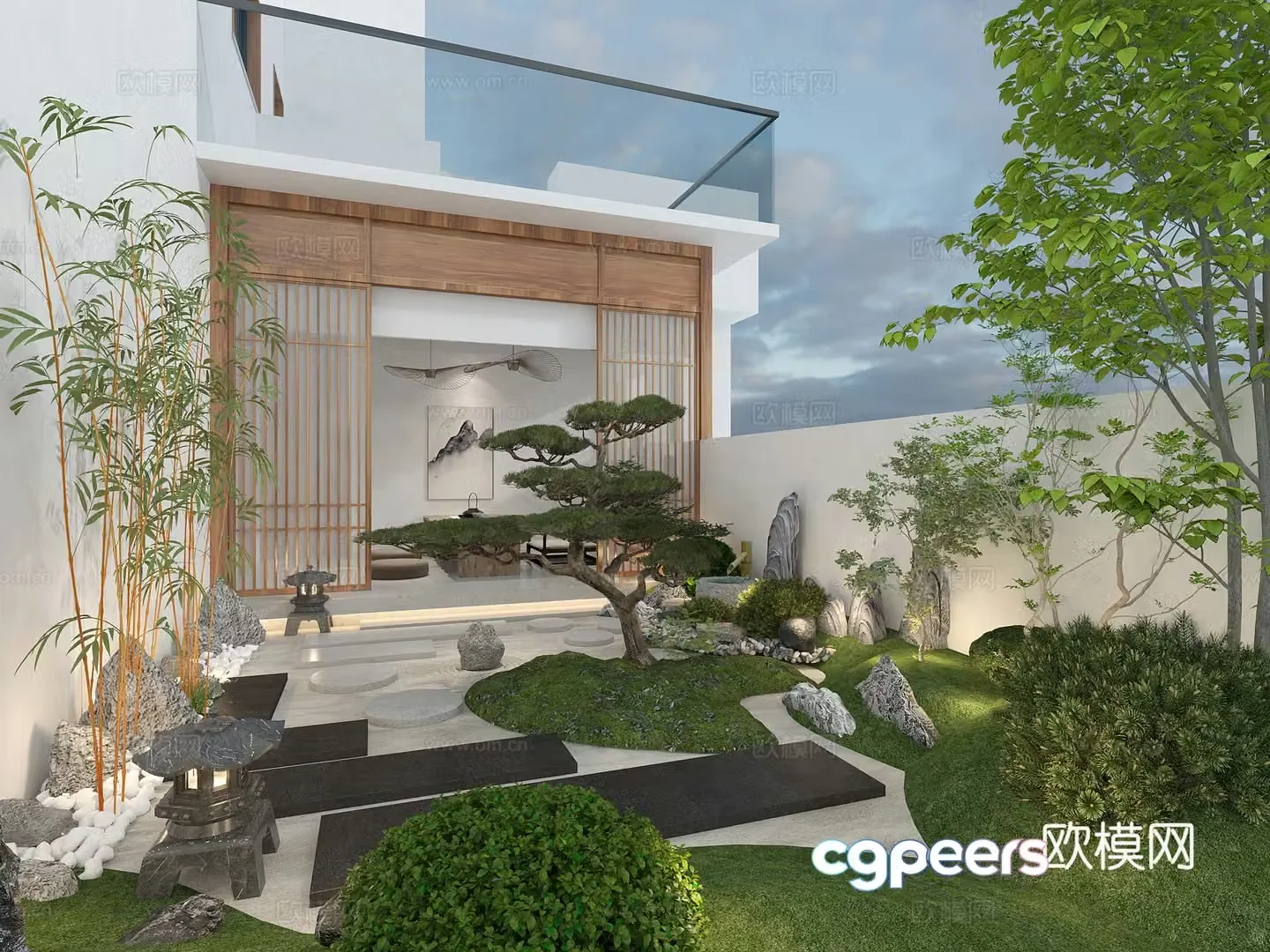 New Chinese Garden Song style garden 3D model