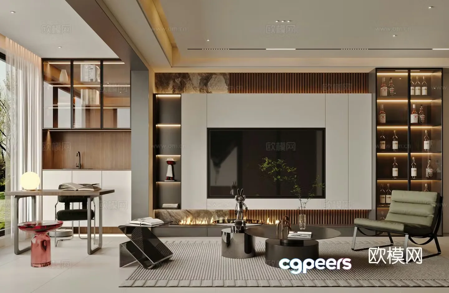 Modern living room 3d model