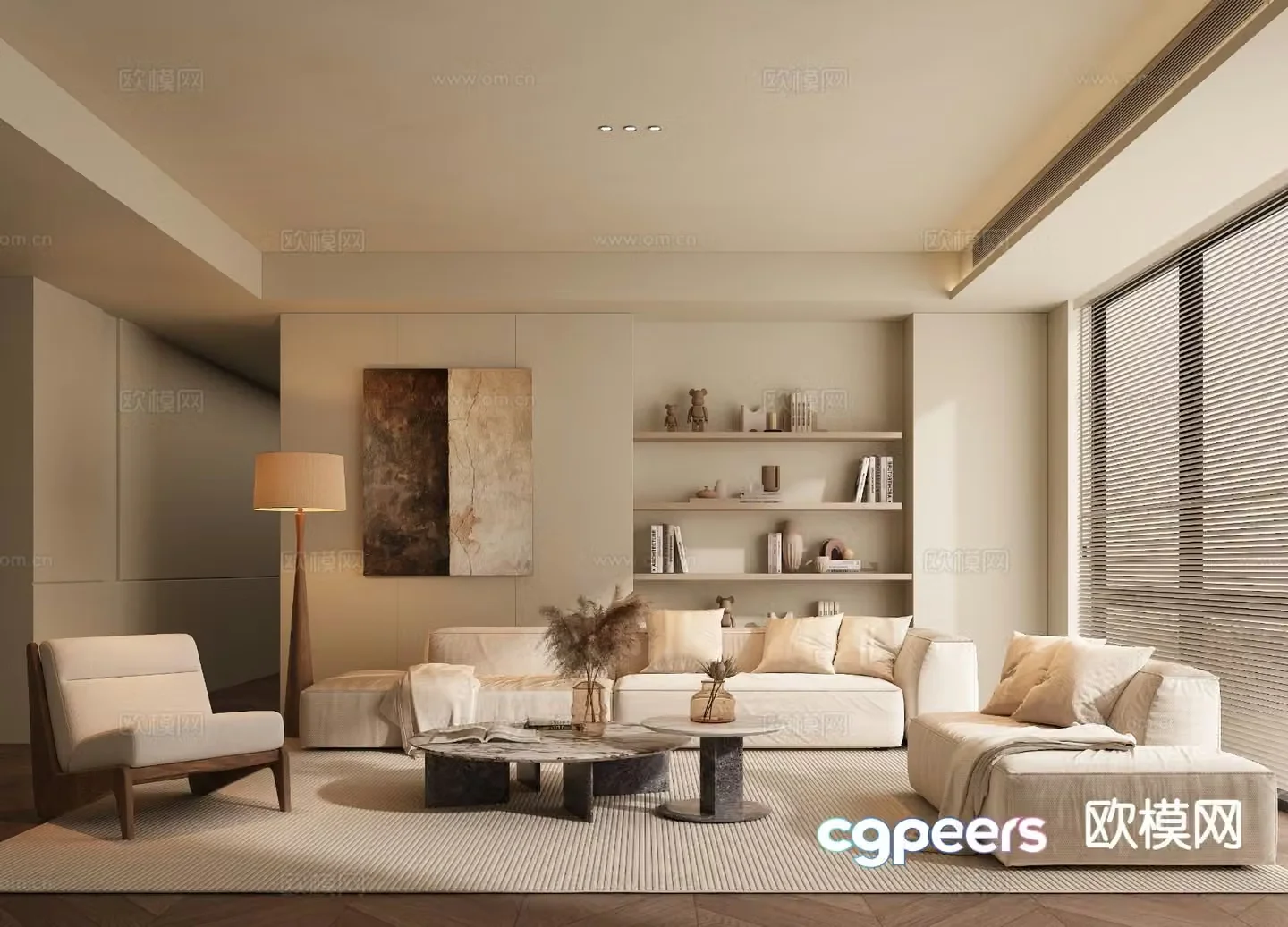 Wabi-sabi living room 3d model