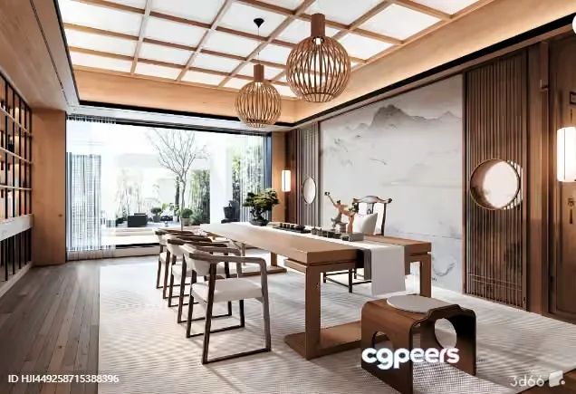 Modern Dining Room 3D Model – 17545 – VRAY Render