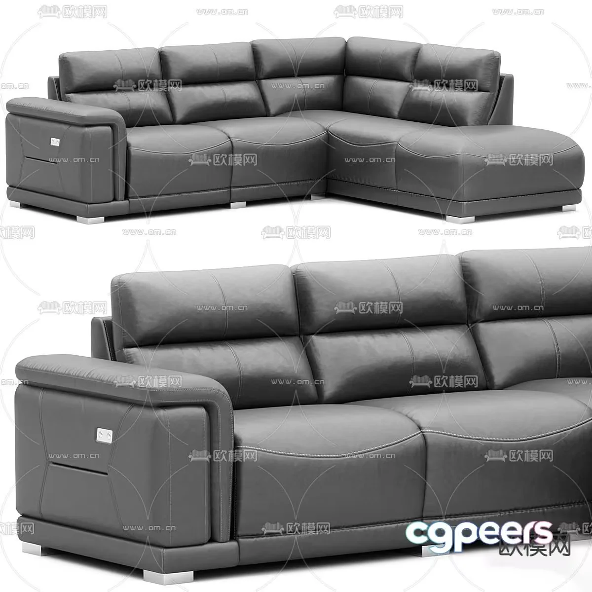 Modern Leather Sofa 3D Model – 5767 – VRAY Render