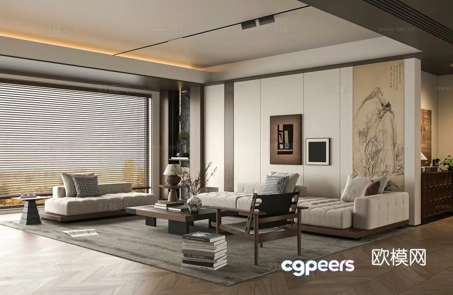 Middle-aged living room 3d model
