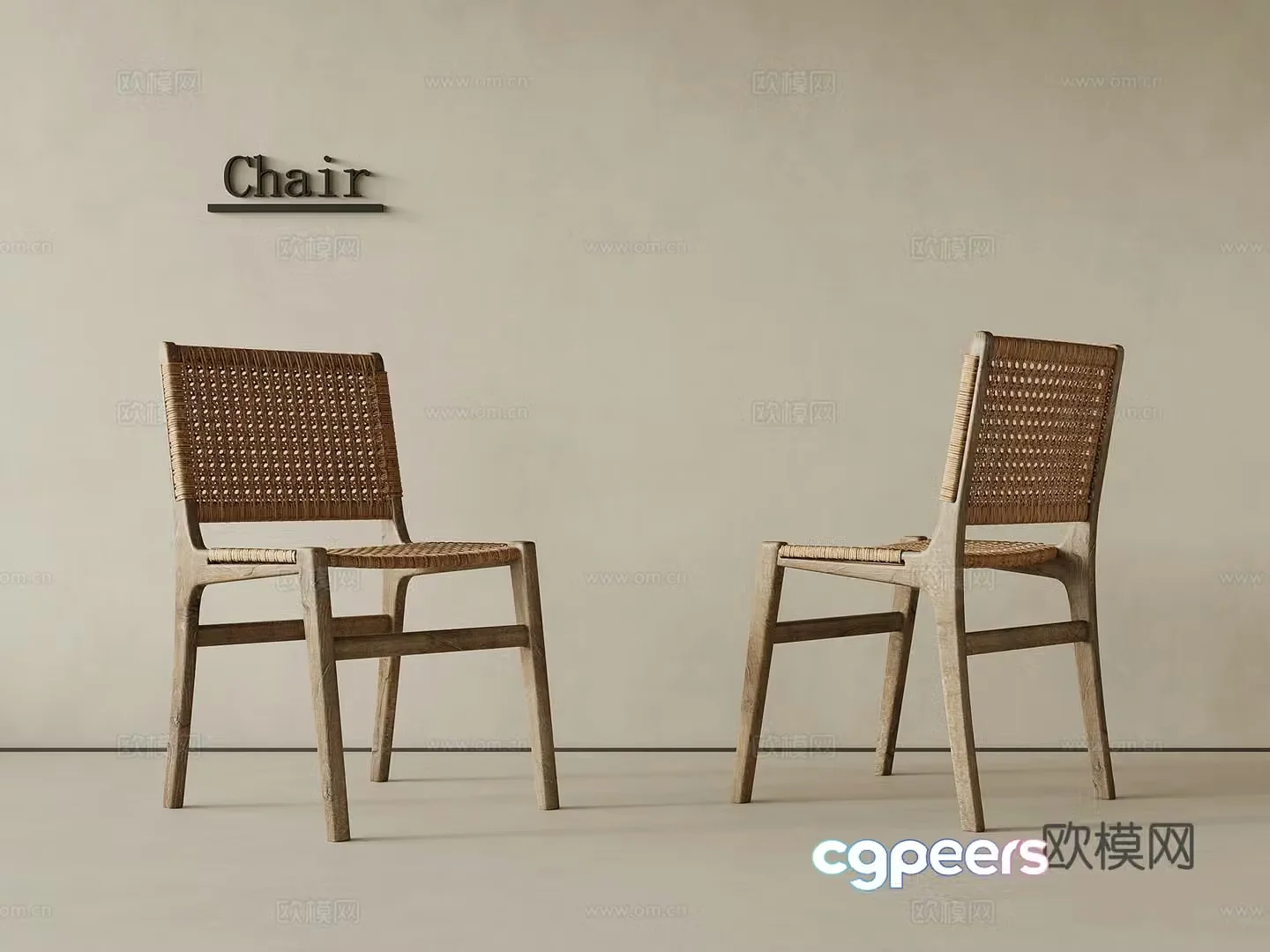 05 Leisure Chair Wasabi Style Leisure Chair Writing Chair Dining Chair Rattan Chair 3D Model