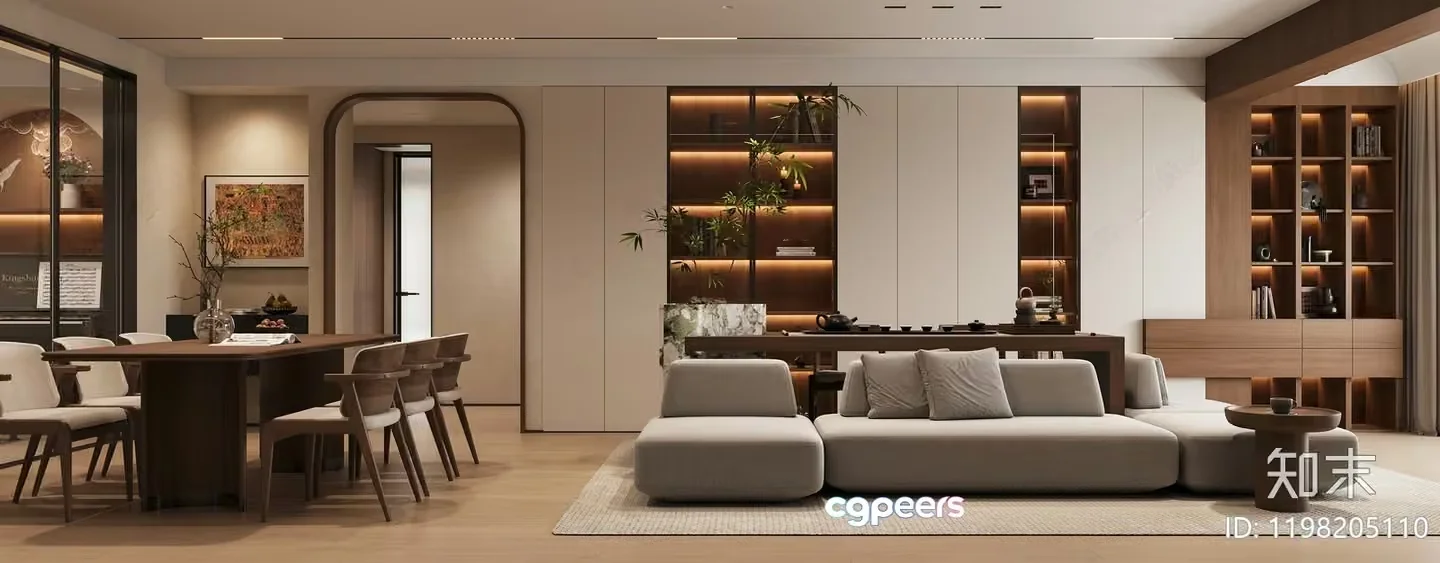 Modern Living Room 3D Model – 16238 – VRAY Render