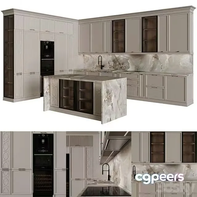 3ds Max Free – Neoclassical kitchen 40