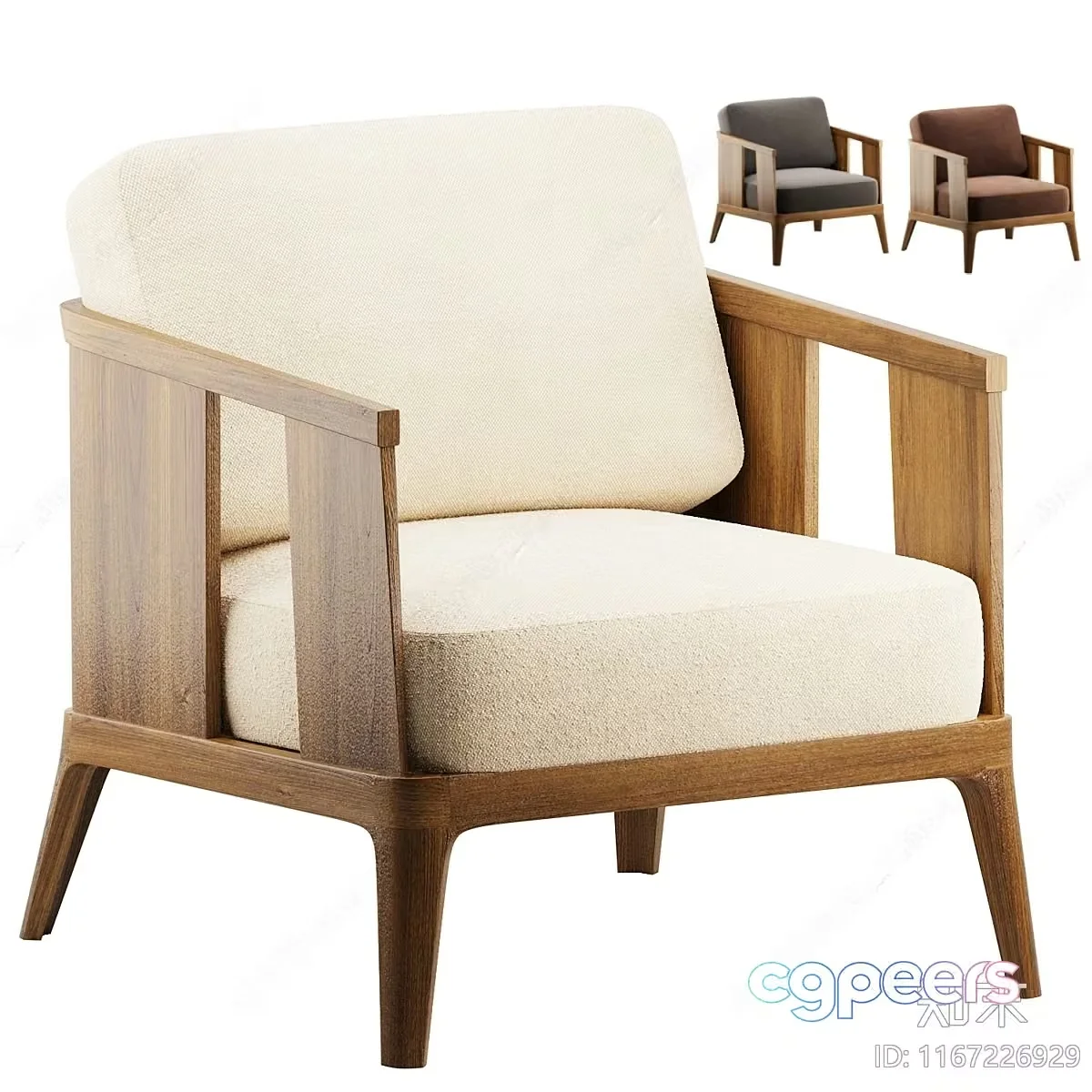 Wooden Armchair 3D Model – 10133 – VRAY Render