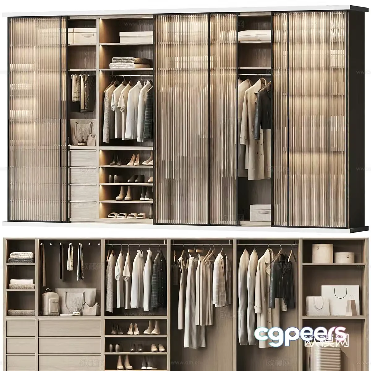 Modern Italian minimalist wardrobe 3d model