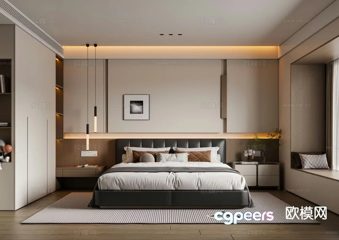 Italian style bedroom master bedroom 3d model