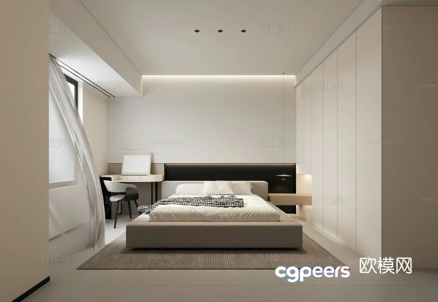 Modern bedroom second bedroom 3d model