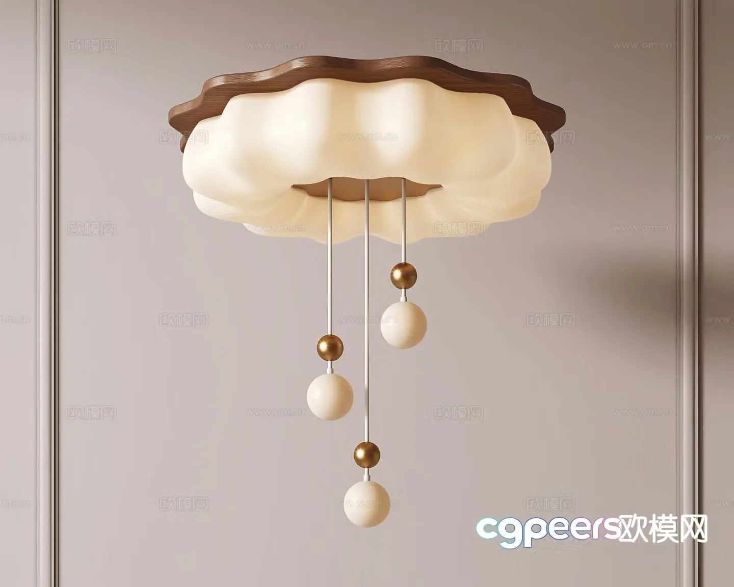 Cream style ceiling lamp 3d model