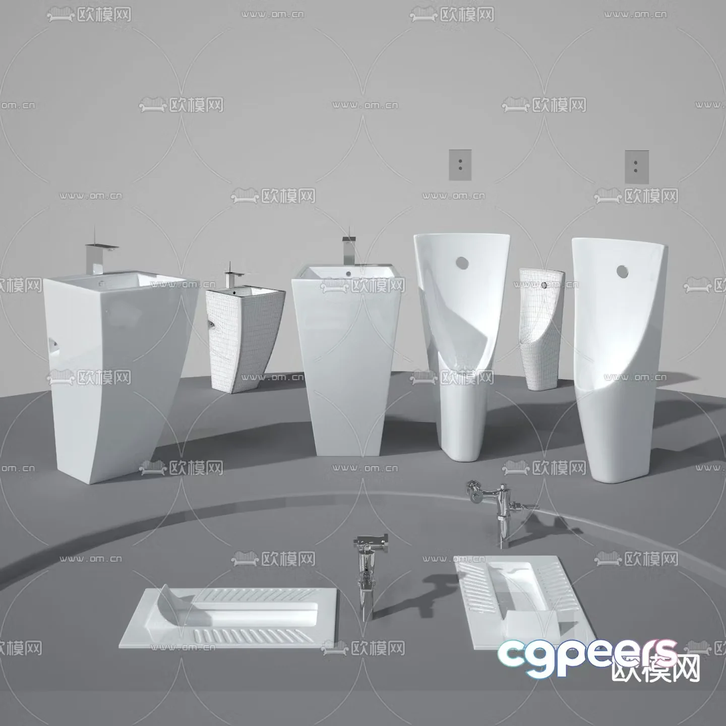Urinal piss squat piss 3D model