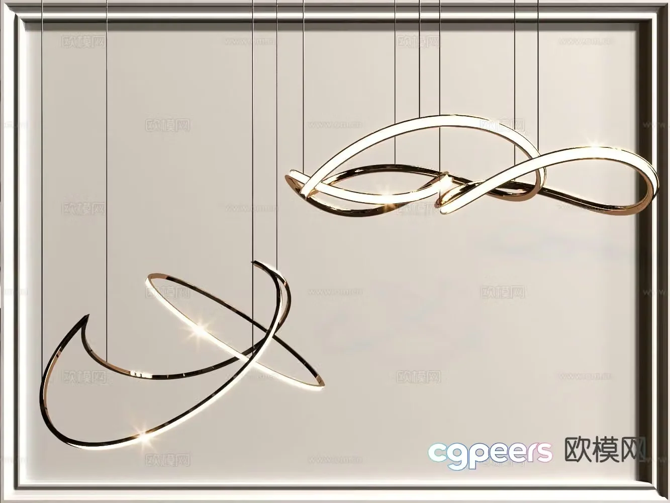 Light luxury chandeliers hall chandeliers 3D model