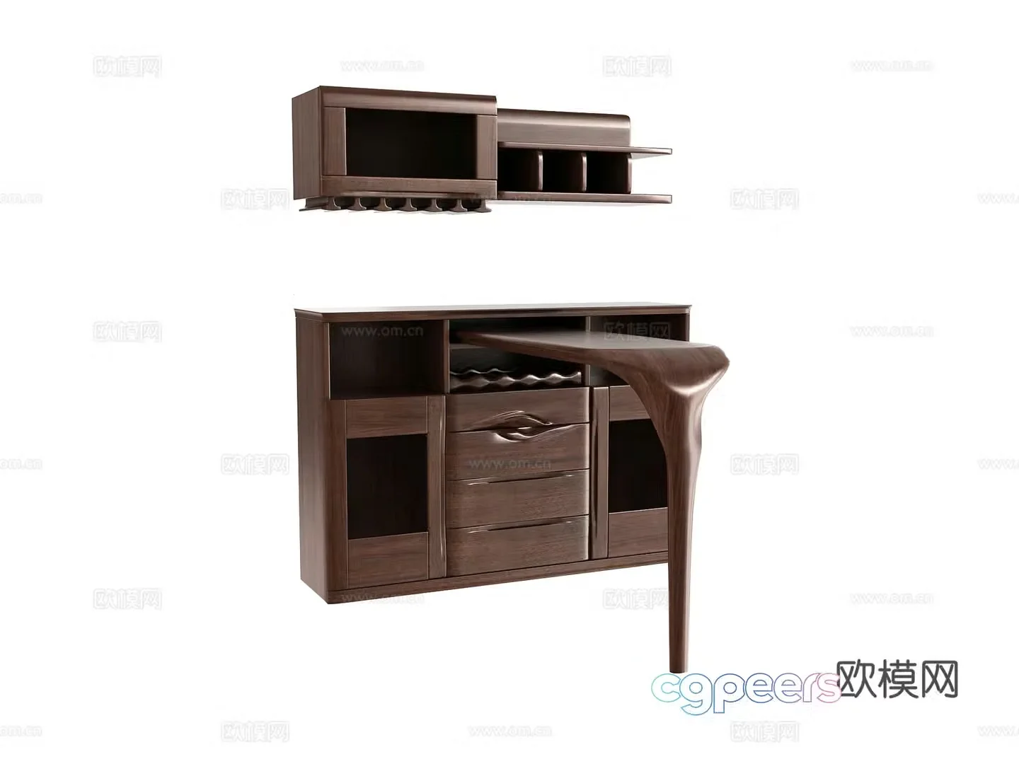 New Chinese style bar water bar 3D model