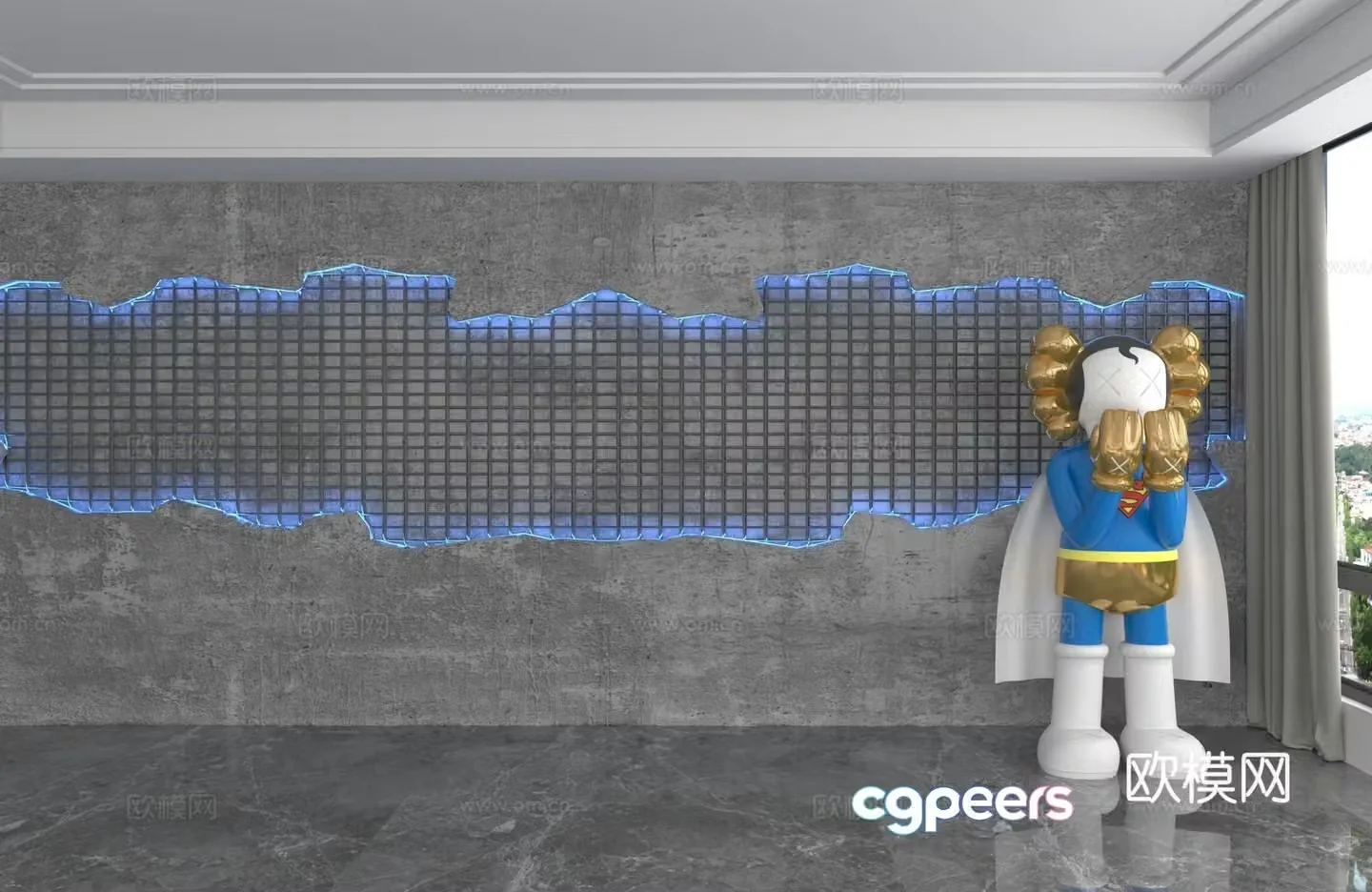 Modern background wall 3d model