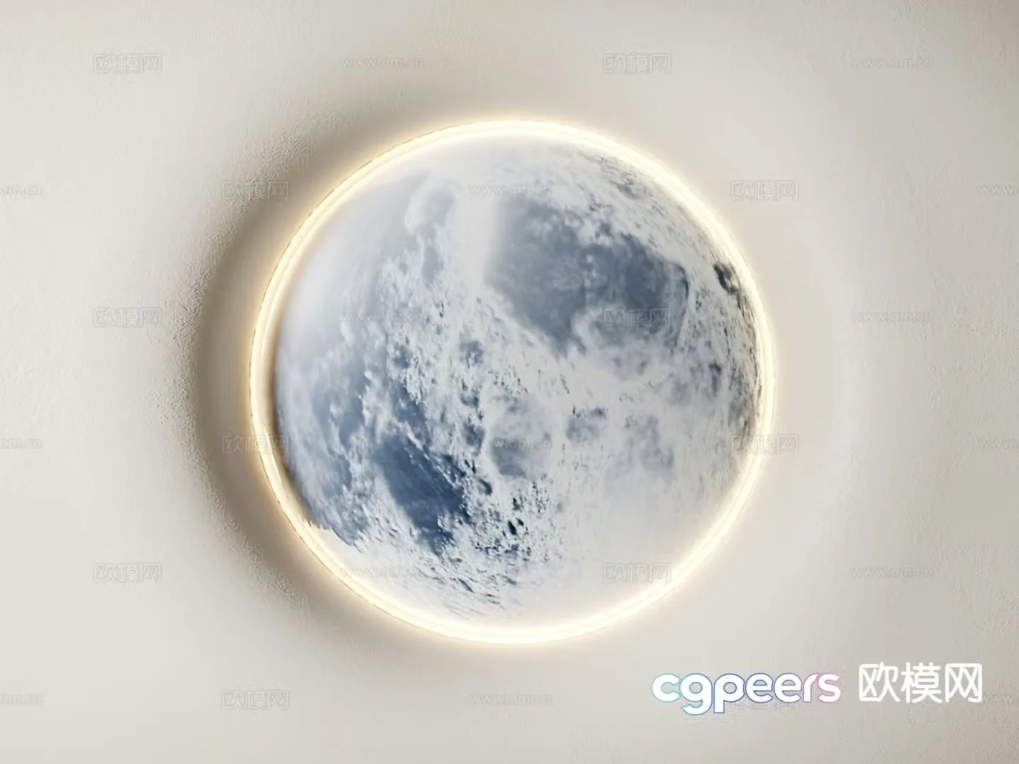 Modern moon lamp wall lamp plaster lamp 3d model