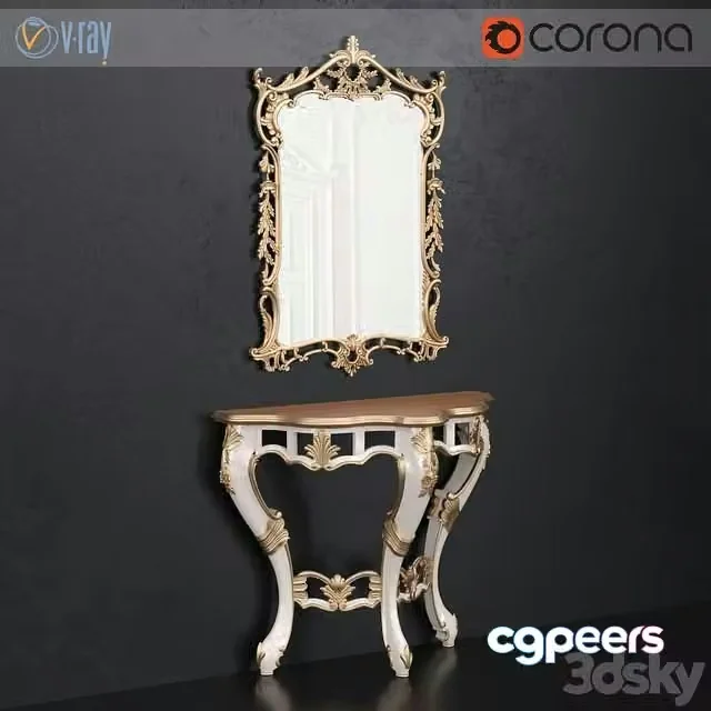3ds Max Free – Console and mirror Andrea Fanfani