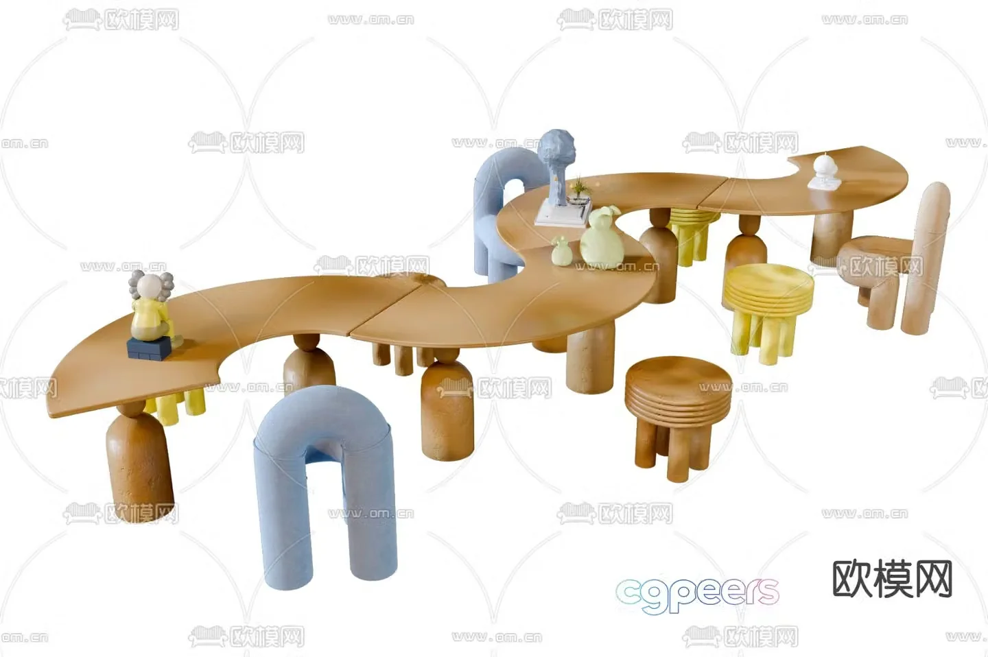 Children’s table and chair 3d model