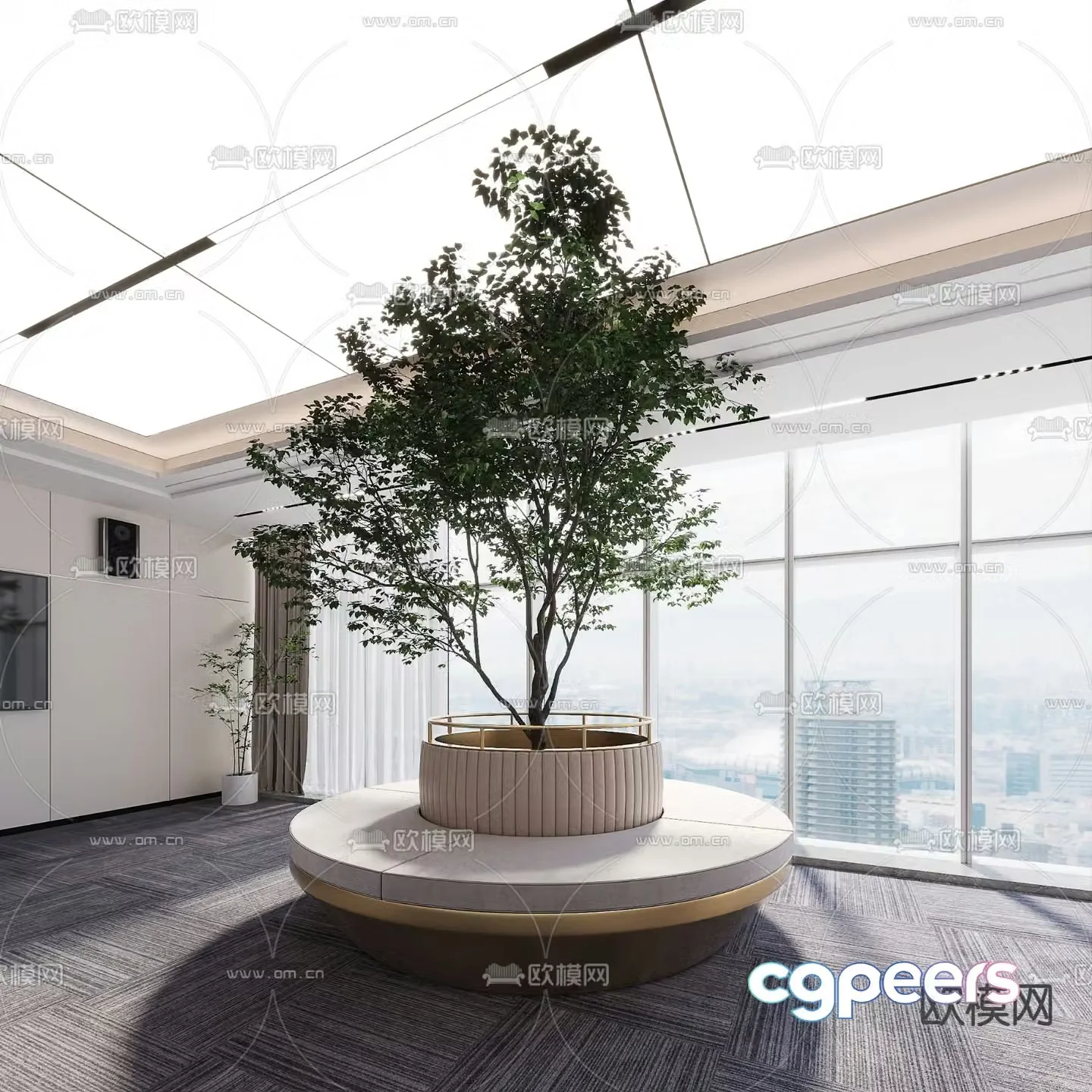 Round sofa booth sofa 3d model