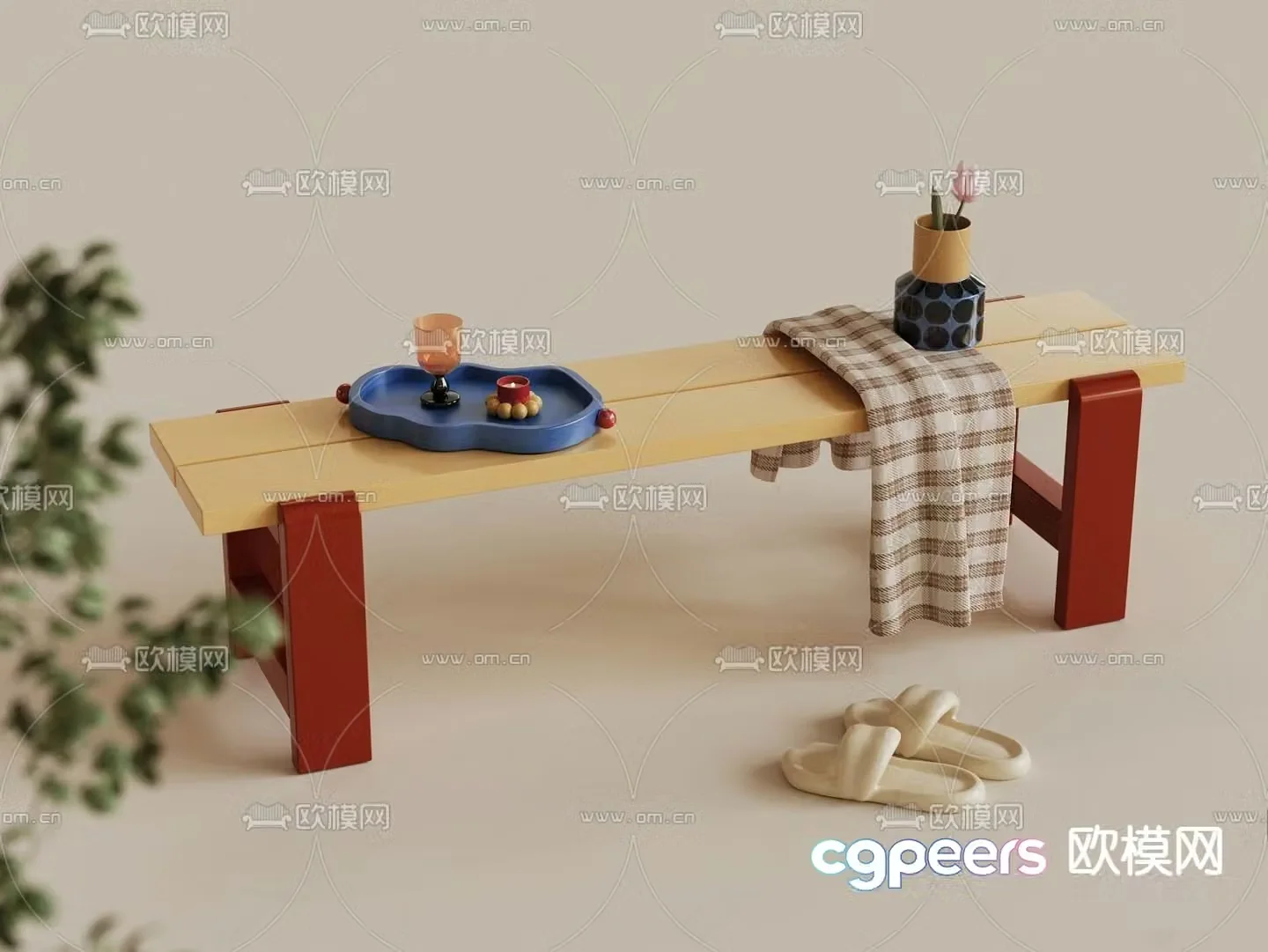 Stool bench shoe changing stool 3d model