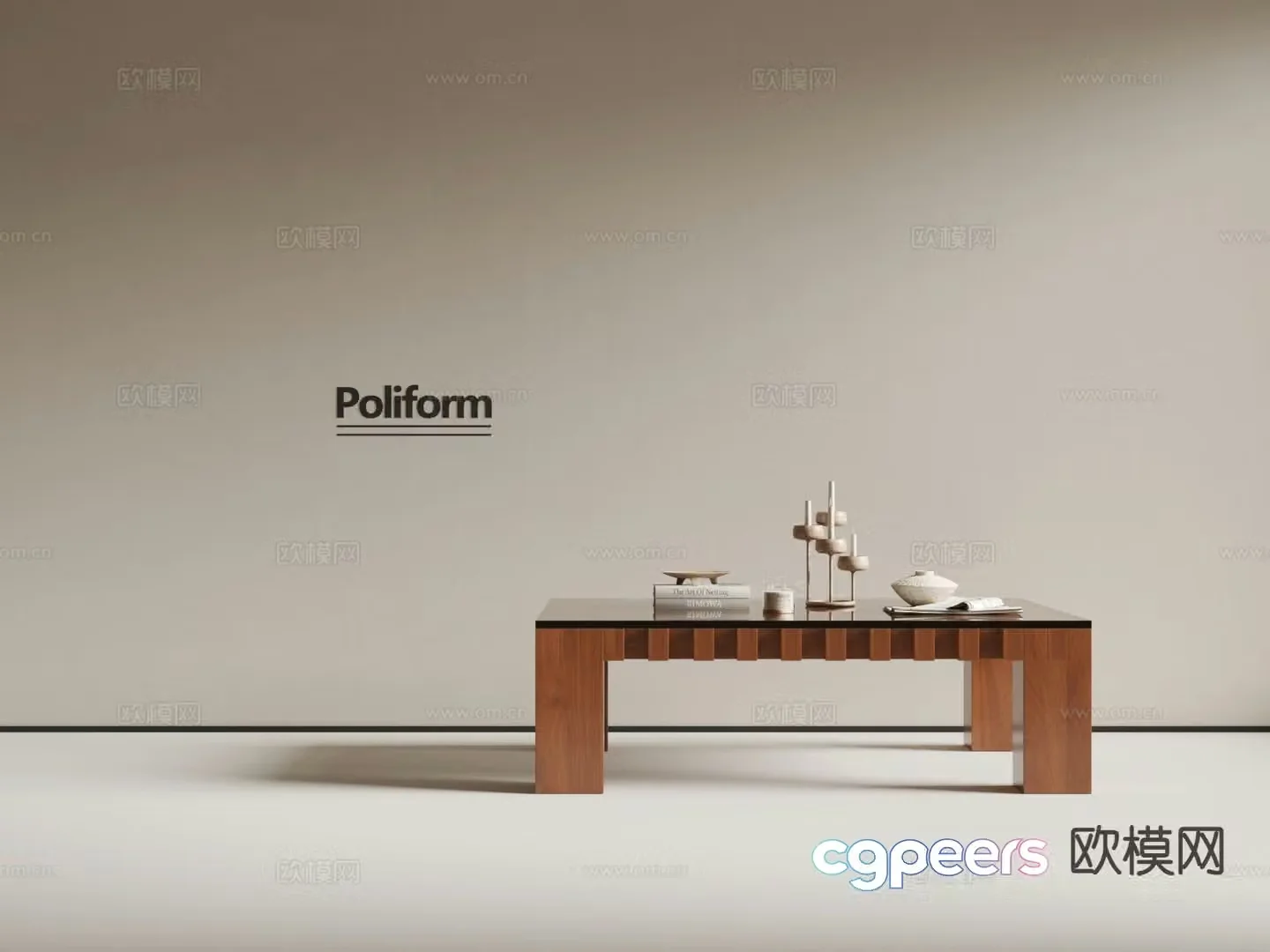 Medieval style coffee table 3D model