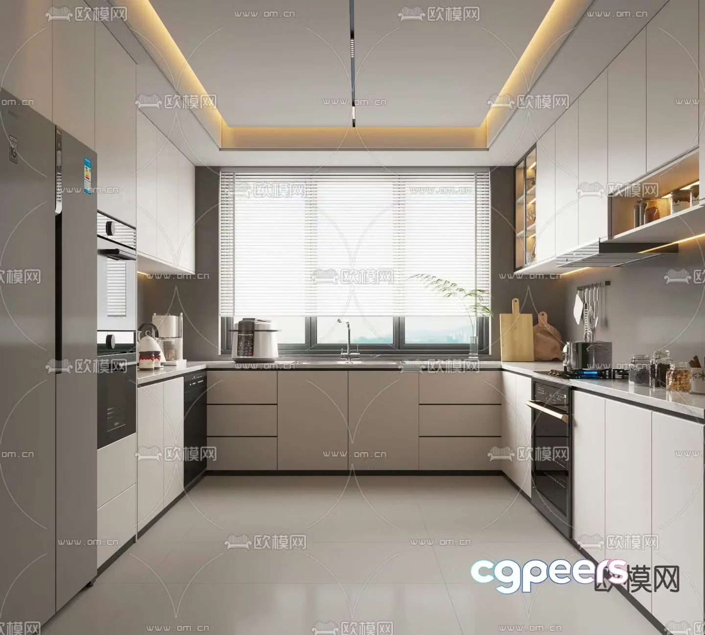 Modern kitchen cabinet 3d model