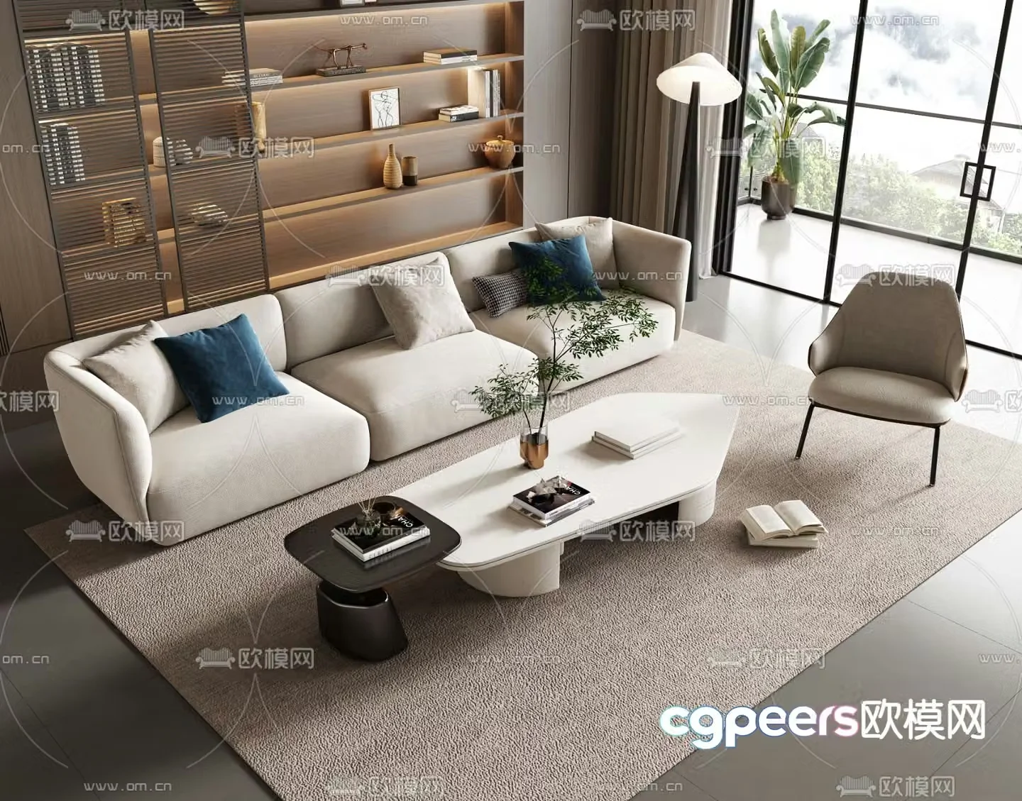 Modern sectional sofa 3d model