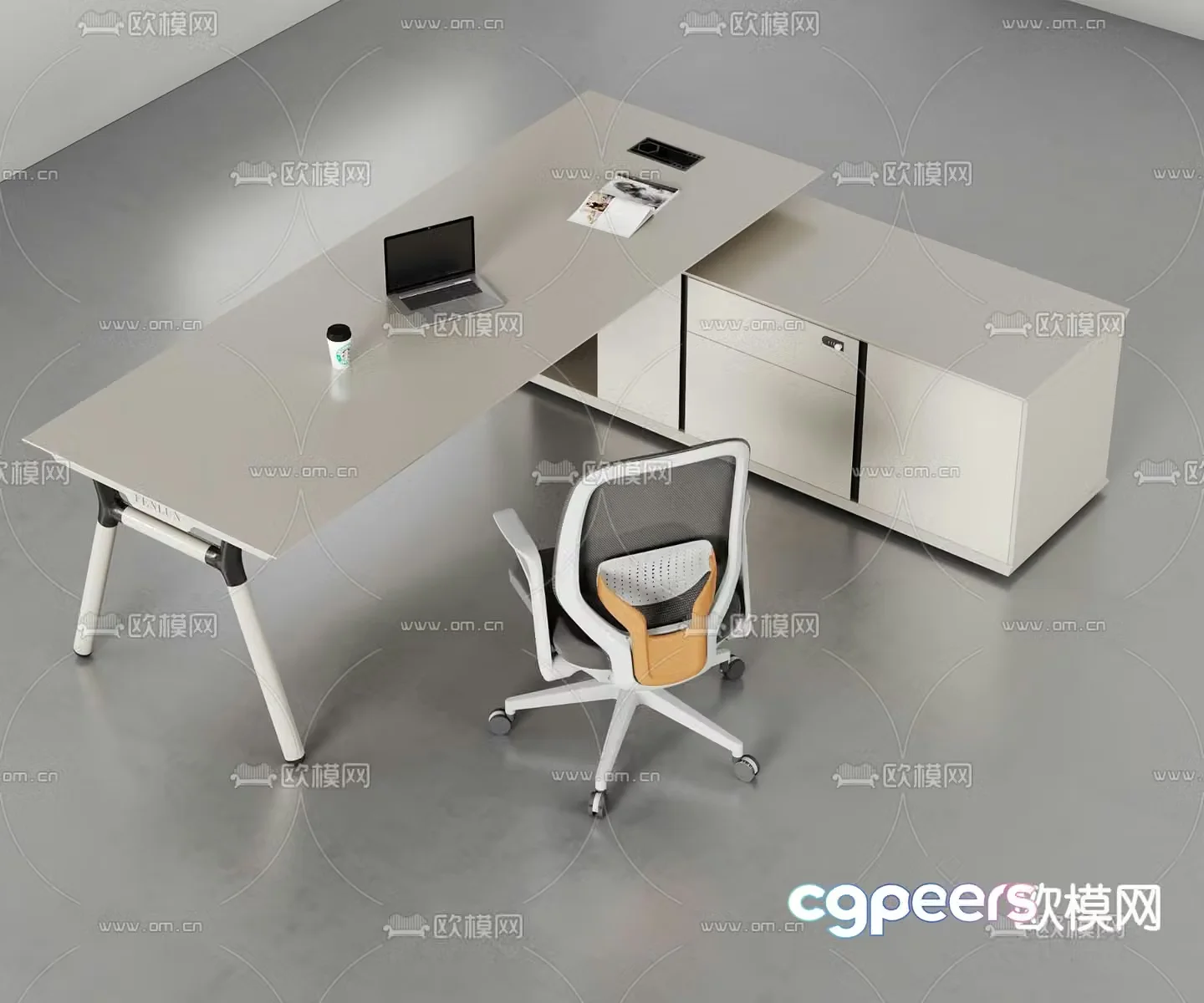 Modern office desk executive desk 3d model